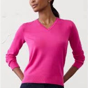 Banana Republic Extra fine Merino Wool v neck sweater office siren career S
